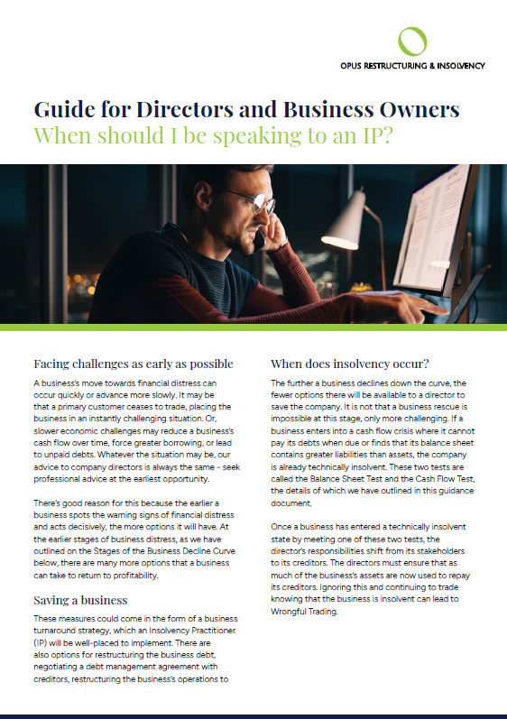 When should I be speaking to an insolvency practitioner